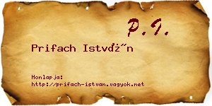 Prifach István névjegykártya